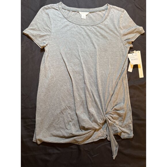 Short-Sleeve Gray Knot-Front Caslon Tee‎ - Picture 2 of 6